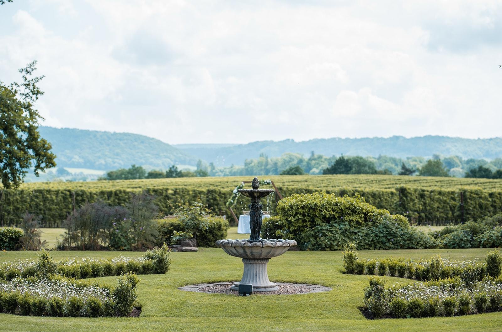 Glewstone Court grounds and Herefordshire valley